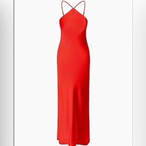 Staud Red Silk Dress